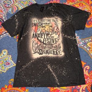 Bleach Splatter Tee with Christmas Design